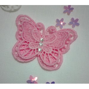 Butterfly Lace Decoration - Pink